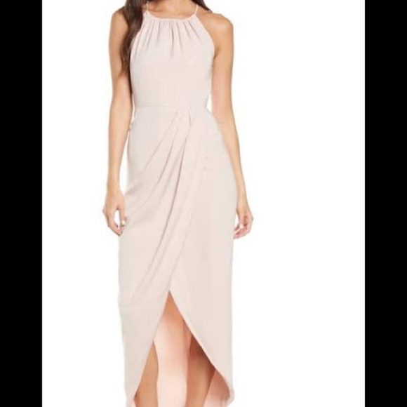 Shona Joy Dresses & Skirts - Shona Joy Core REVOLVE Midi Dress Nude Tulip Hem